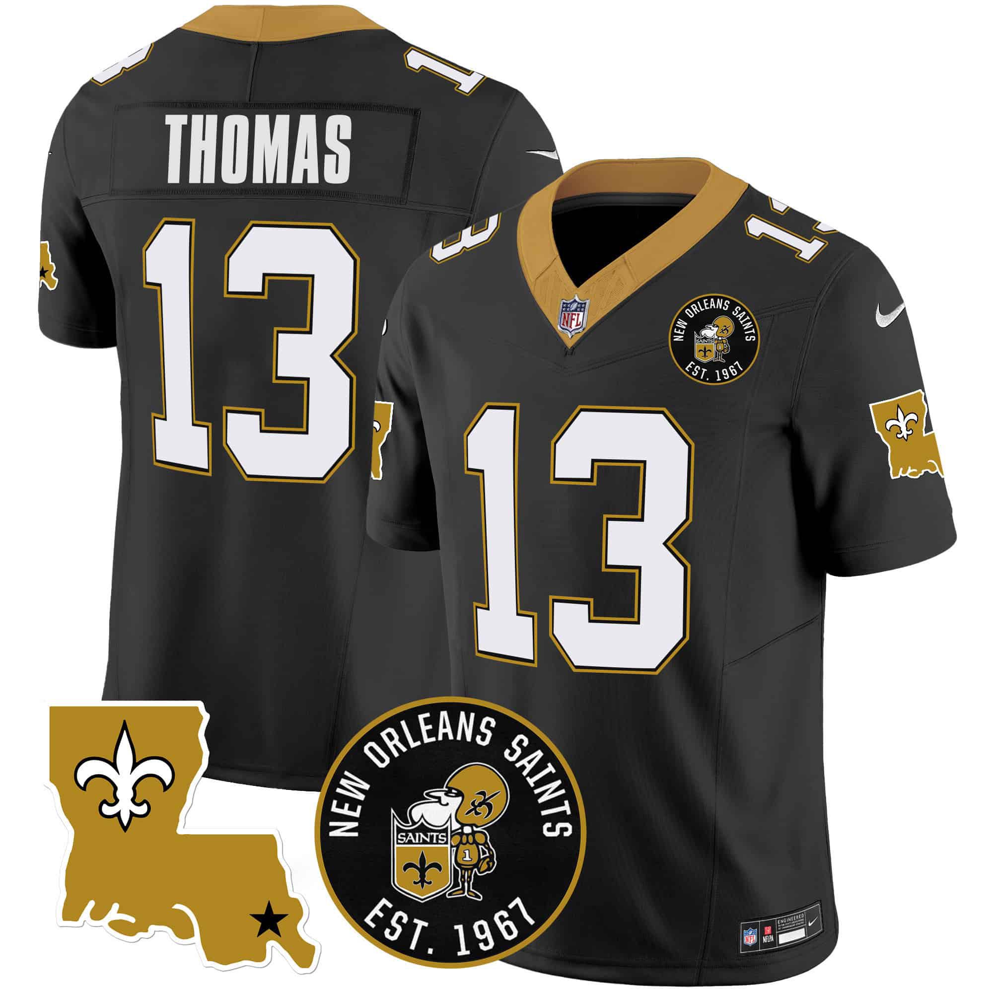 Men New Orleans Saints #13 Thomas Black 2024 Nike 1967 Patch Vapor Limited NFL Jersey style 1->indianapolis colts->NFL Jersey